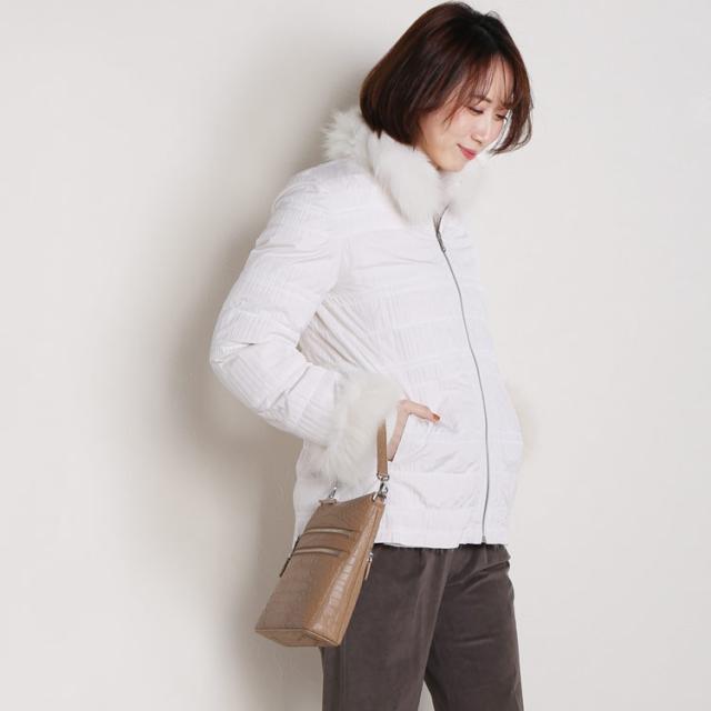 フォックス リバーシブル ジャケット ホワイト 白 ファー アウター