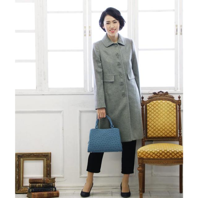 カシミヤ100% コート レディース ライトグレー