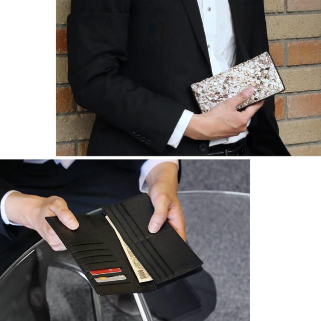 パイソン メッシュ 札入れ 長財布