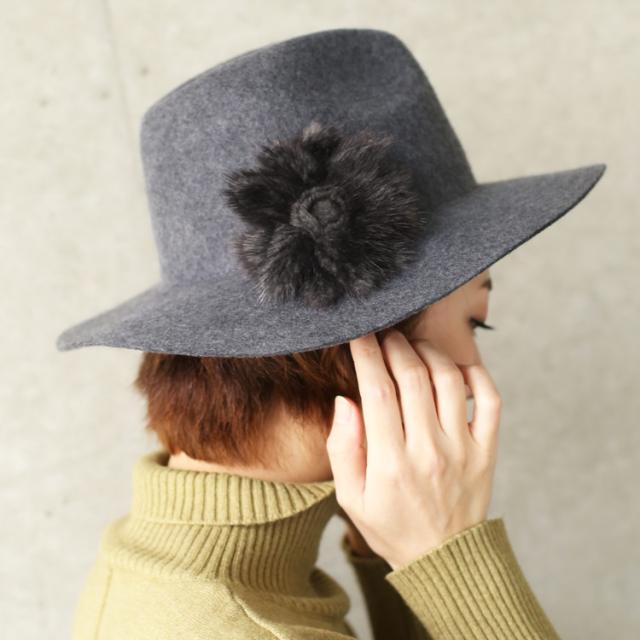 ファー コサージュ ブローチ ミンク