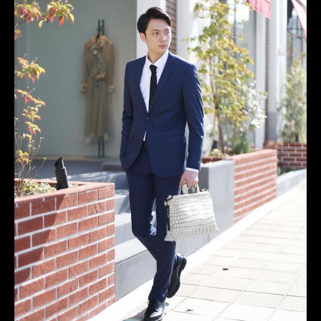 クロコダイル ハンドバッグ マット 加工 目地染め メンズ