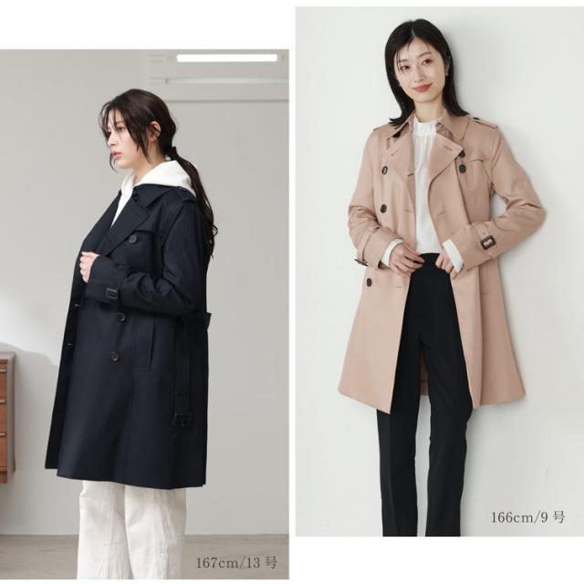 トレンチコート 春コート filomo ベージュ ブラック