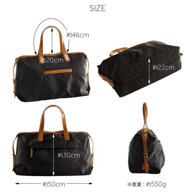 [HALEINE]牛革 栃木レザー たつのレザー ＆ ナイロン ボストン バッグ