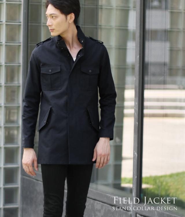 フィールドジャケット スタンドカラー フード付き / メンズ (No
