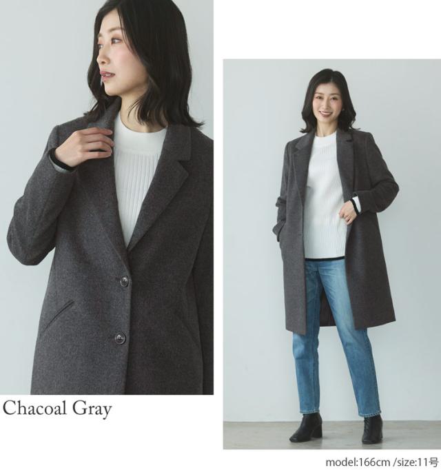 コート レディース 黒 ブラック チェスター