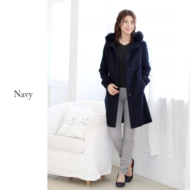 ネイビー 紺 コート レディース 秋 冬