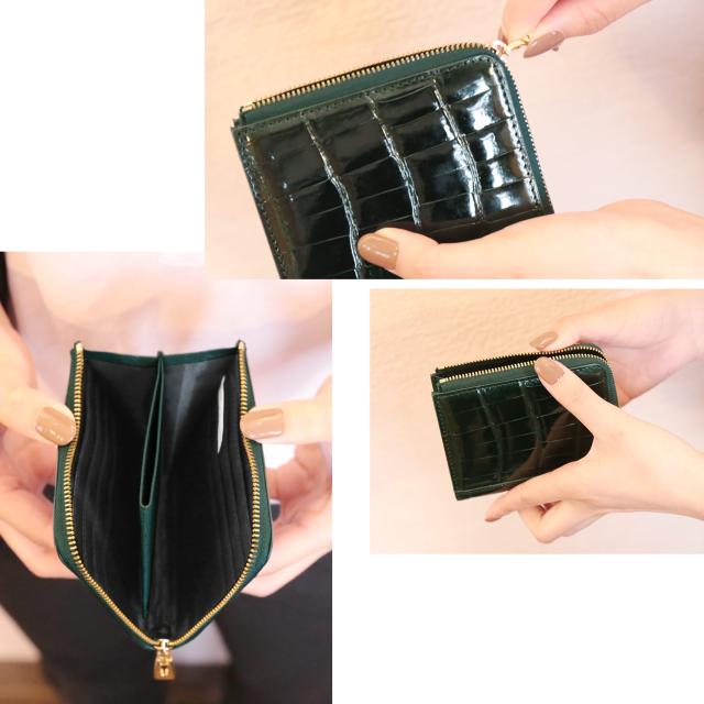 ミニ財布 コンパクト クロコダイル
