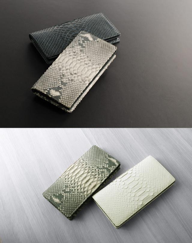 HALEINE [アレンヌ] ダイヤモンド パイソン 長財布 二つ折 束入れ / メンズ (No.06000755)