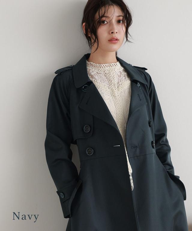 フレアデザイン トレンチ ネイビー 紺