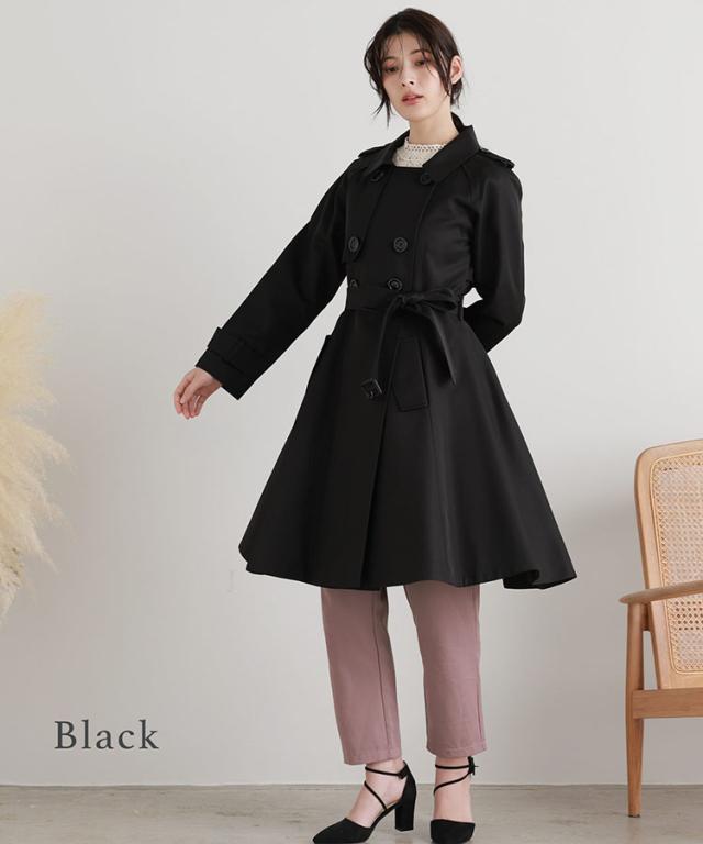 フレアトレンチ 黒 ブラック