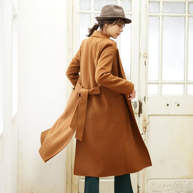 カシミヤ100% ロングコート レディース 内モンゴル産 高級カシミヤ