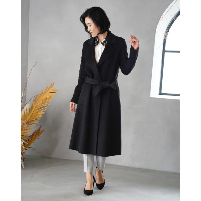 カシミヤ100% ロングコート レディース 内モンゴル産 高級カシミヤ