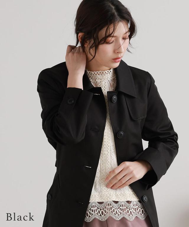 ブラック トレンチコート シングル シングルトレンチ