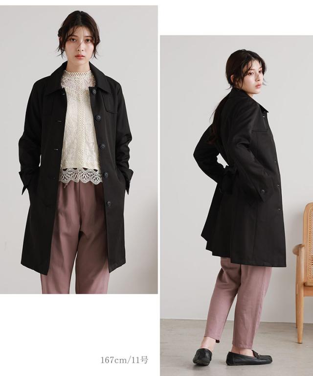 ブラック トレンチコート シングル シングルトレンチ