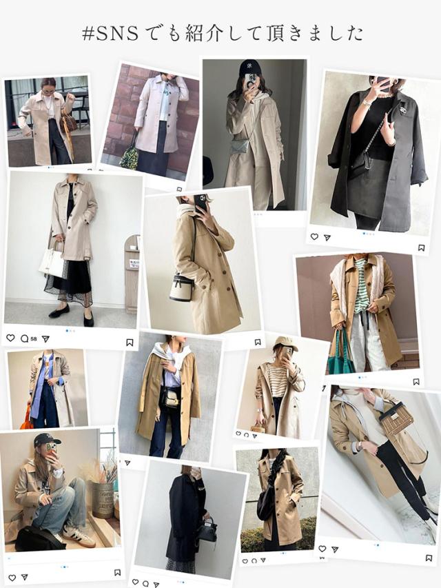 SNS 話題 トレンチコート シングル シングルトレンチ