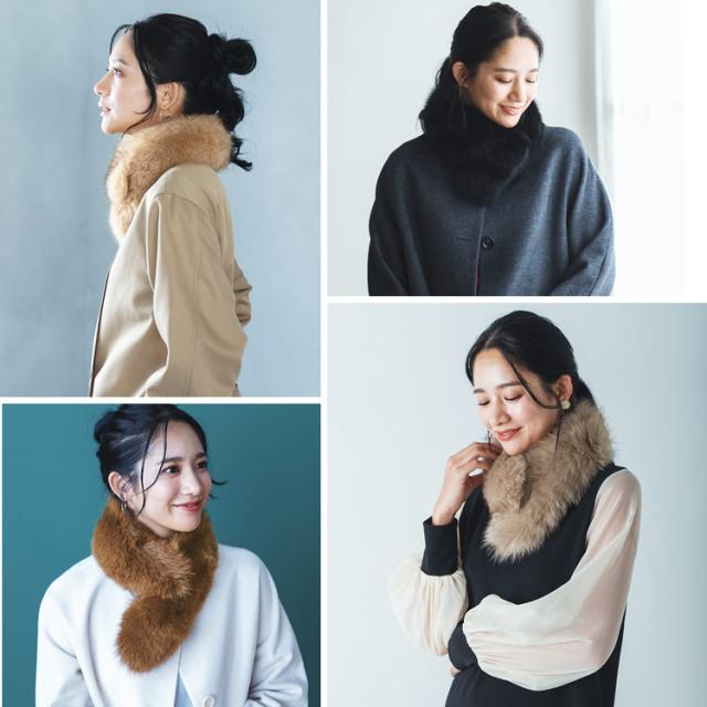 フォックス ファー マフラー レディース 毛皮