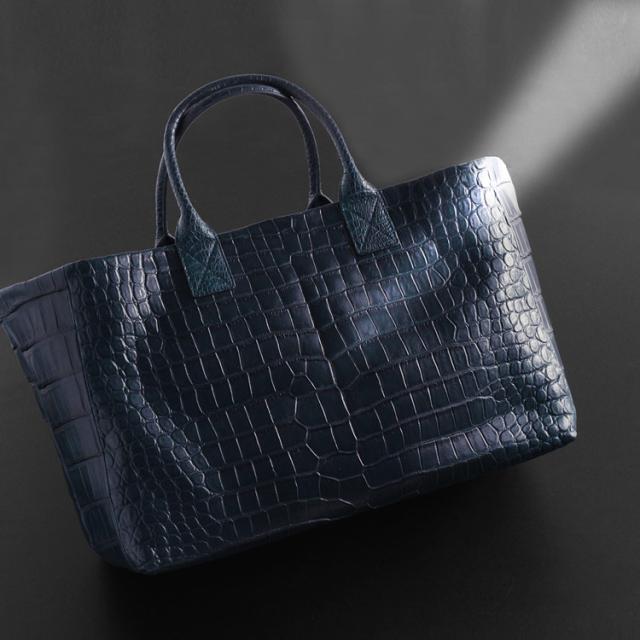 ポロサス イリエワニ クロコダイル トートバッグ マット メンズ グリーン a4