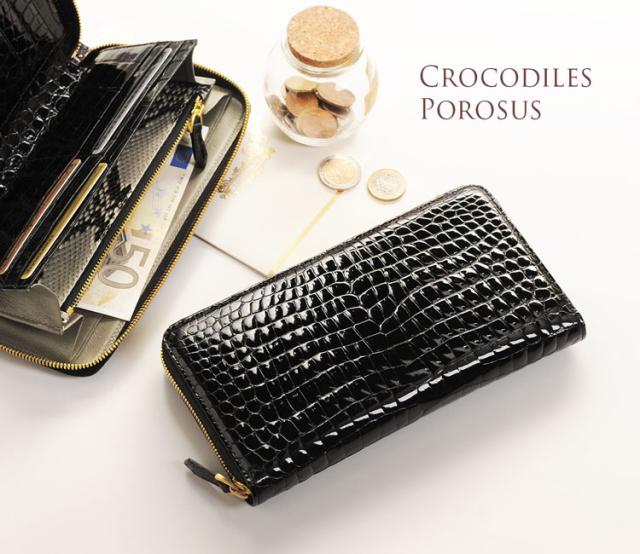 スモール クロコダイル ポロサス メンズ 長財布 手帳型
