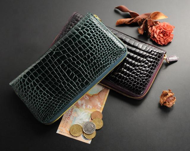 スモール クロコダイル ポロサス メンズ 長財布 手帳型