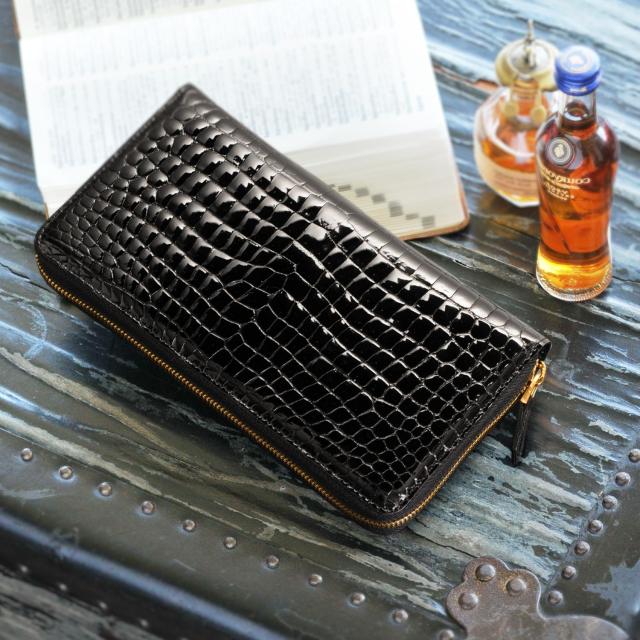 スモール クロコダイル ポロサス メンズ 長財布 手帳型