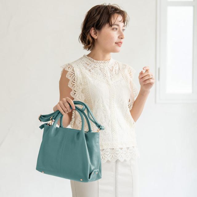 本革 トート バッグ ショルダーベルト付き 2way