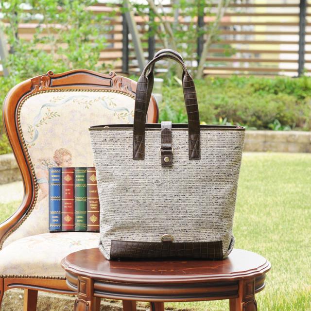 クロコダイル ファブリック 2WAY トートバッグ A4対応 メンズ