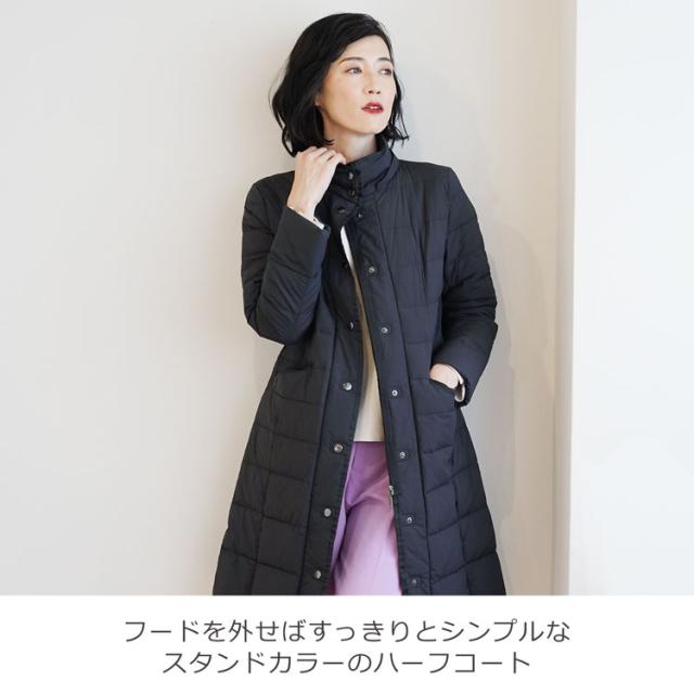 ストレッチ ダウンコート フード付き レディース ダウン80%