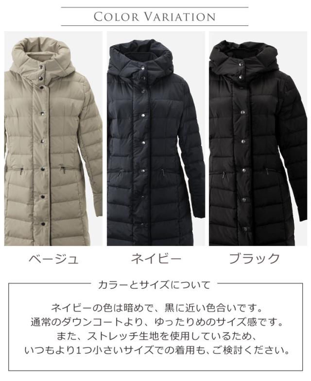 ストレッチ ダウンコート フード付き レディース ダウン80%