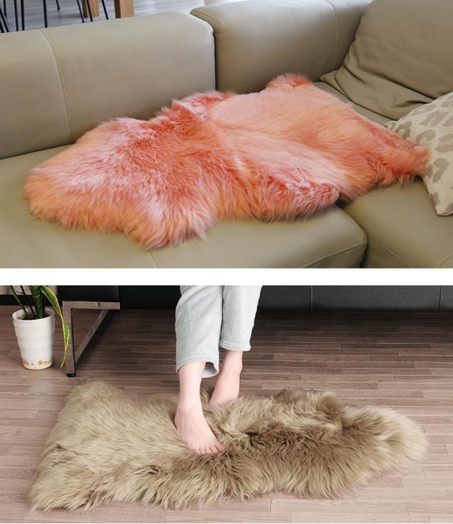リアル ムートン ラグ 70 130