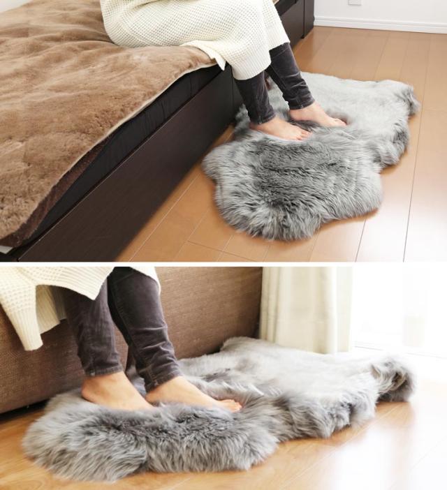 リアル ムートン ラグ 70 130