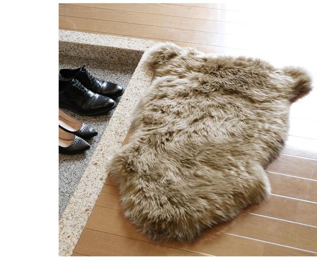 玄関マット 冬 ファー ムートン ラグ