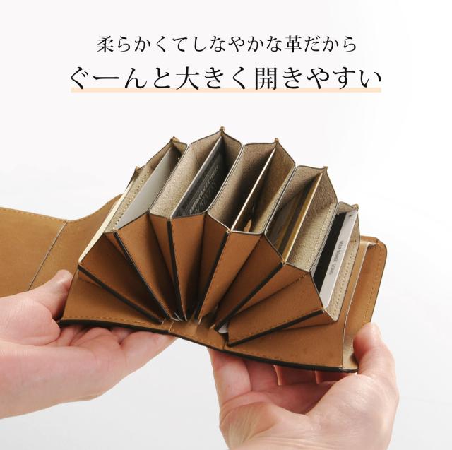 クロコダイル カードケース 蛇腹 大きく開く