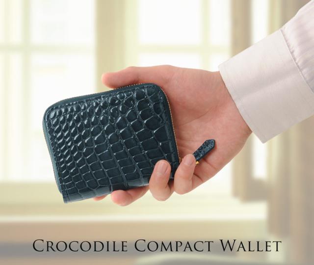 クロコダイル コンパクト財布 コンパクトウォレット オレンジ