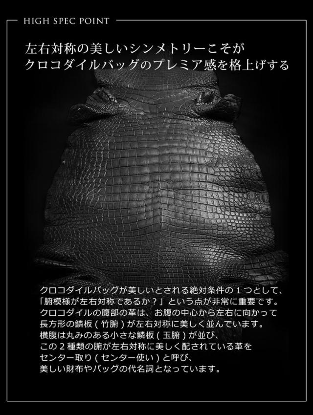 クロコダイル ハンドバッグ 2WAY センター取り マット 加工 目地染め 2WAY