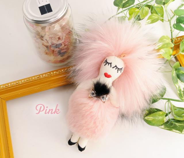 バッグチャーム 人形 ドール キーホルダー ファー