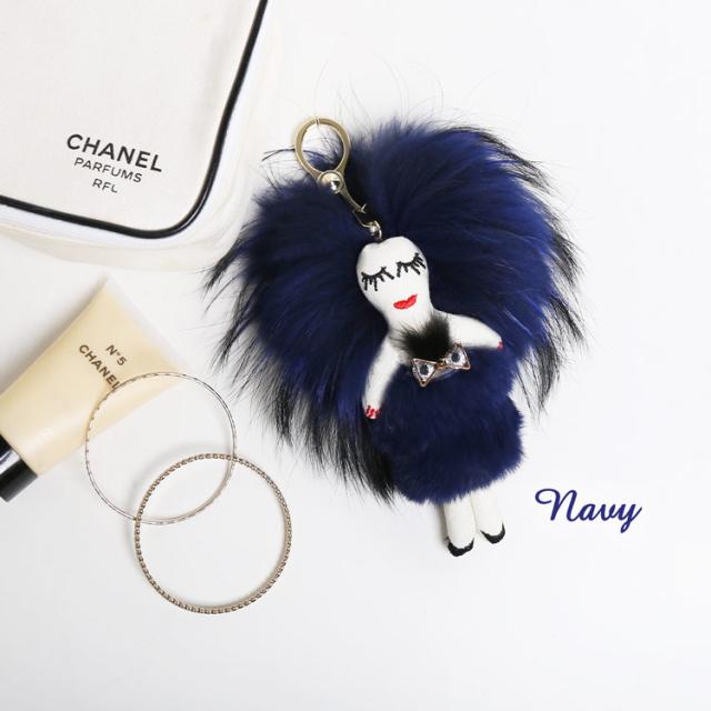 バッグチャーム 人形 ドール キーホルダー ファー