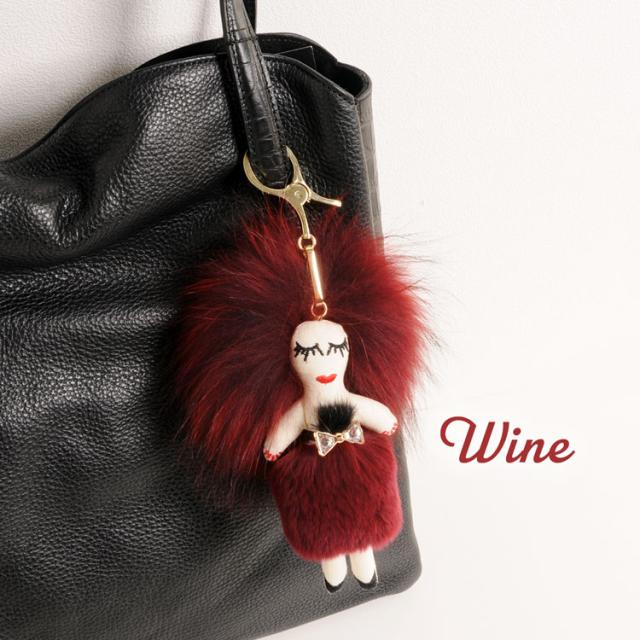 バッグチャーム 人形 ドール キーホルダー ファー