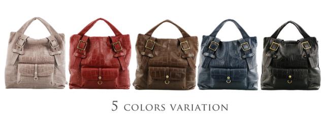 クロコダイル 型押し 牛革 リュックサック 3way バッグ ゴールド 金具 日本製 レディース