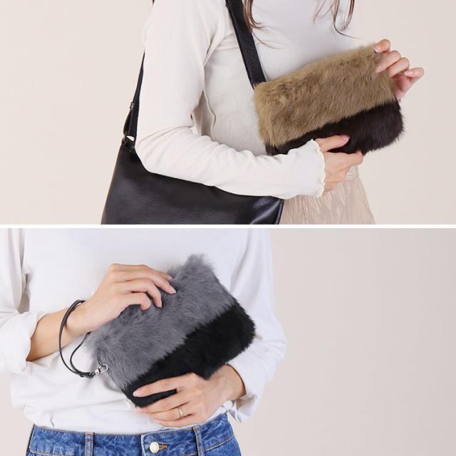 ファー ポーチ モコモコ ふわふわ ミニバッグ