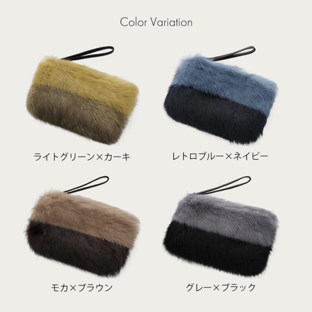 ファー ポーチ モコモコ ふわふわ ミニバッグ