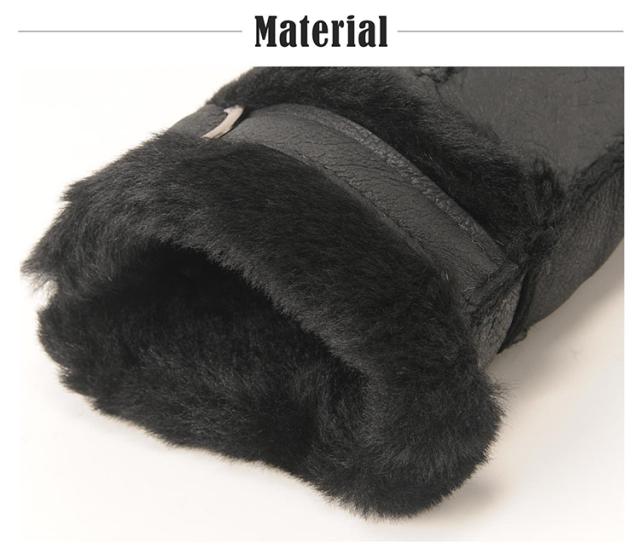 ムートン ダブルフェイス レザーグローブ メンズ ベルト付き ブラウン/ネイビー/ブラック