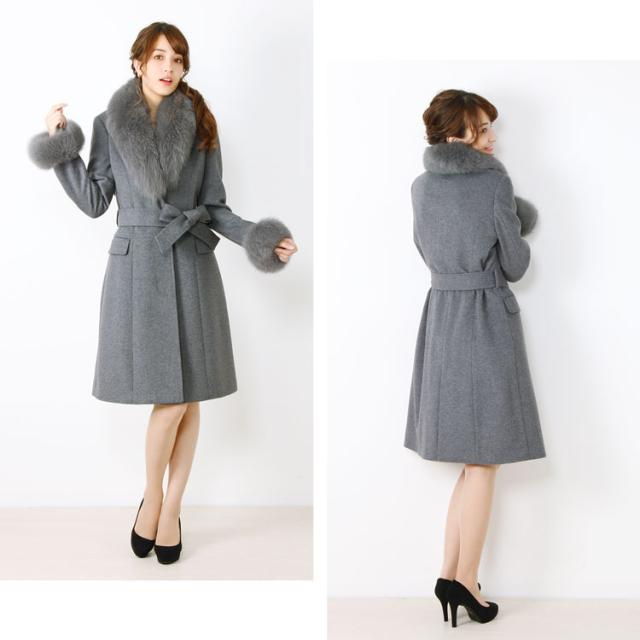 100cm ロング丈 ロングコート フォックス ファー Filomo