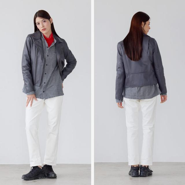 ラム レザー ジャケット ダブル ライダース レディース