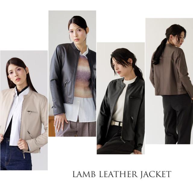 ラム ジャケット ライダース レディース