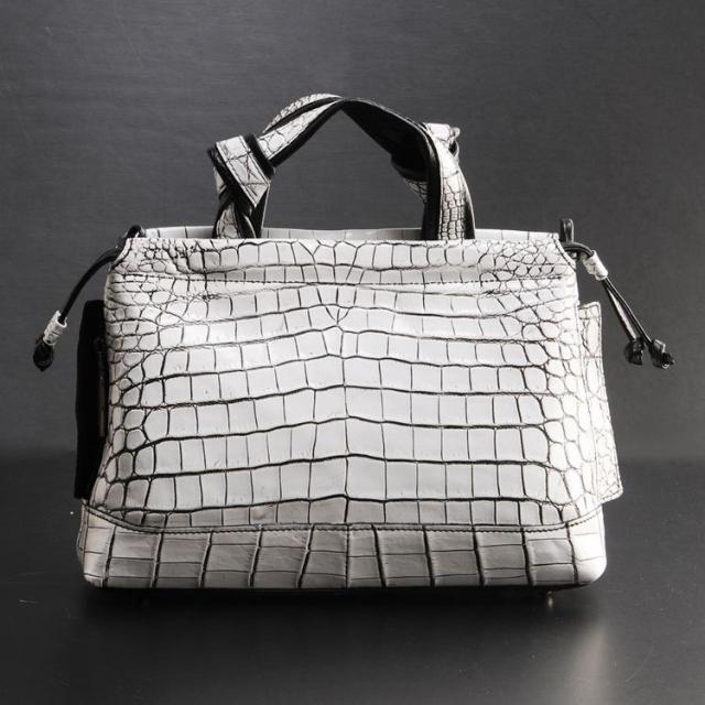 クロコダイル ハンドバッグ 2WAY センター取り マット 加工 目地染め 2WAY