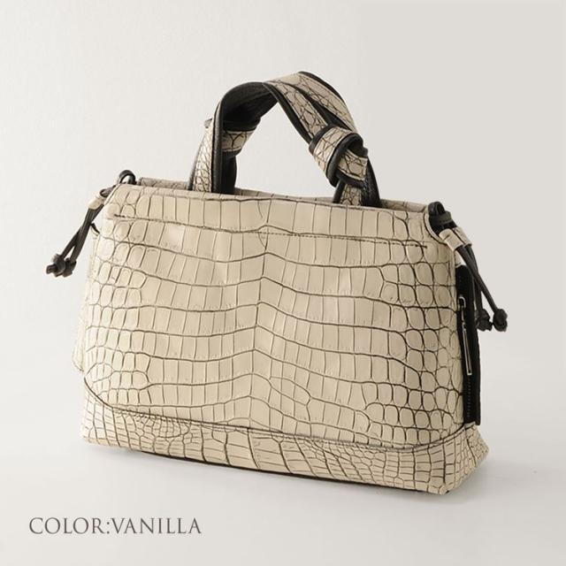 クロコダイル ハンドバッグ 2WAY センター取り マット 加工 目地染め 2WAY