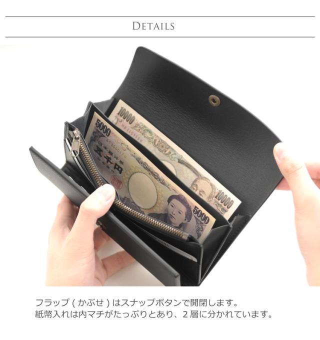 Apenas アペナス ヌメ革 長財布 本革 フラップ かぶせ