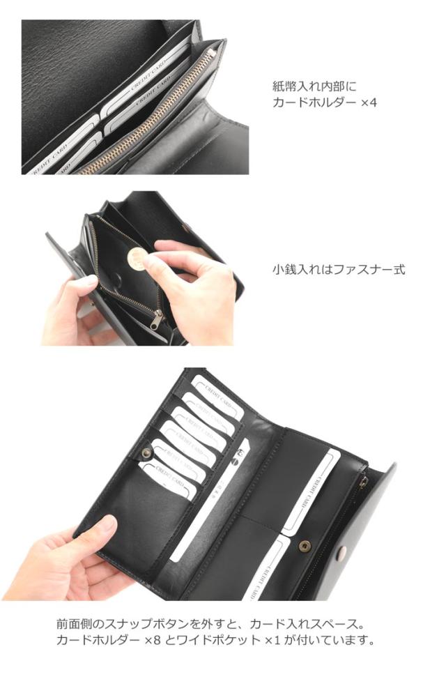 Apenas アペナス ヌメ革 長財布 本革 フラップ かぶせ