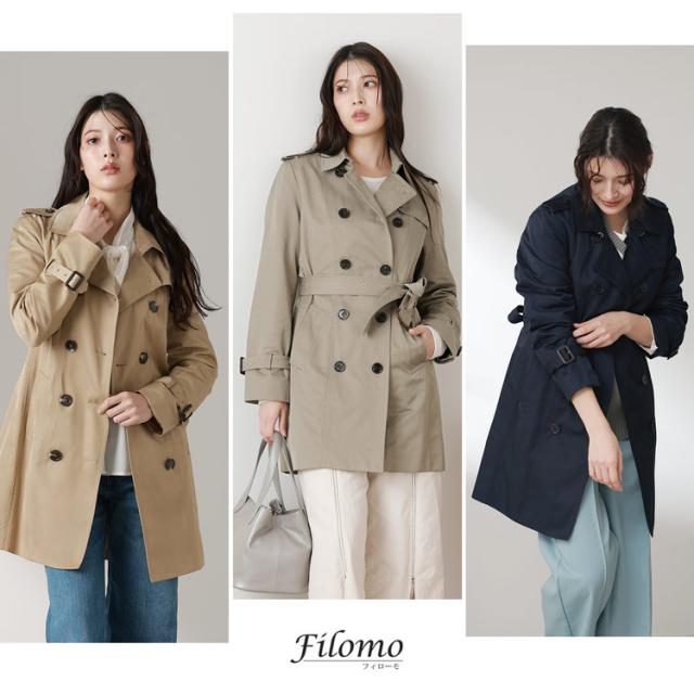 トレンチコート 定番 レディース 弱撥水 カラーバリエーション