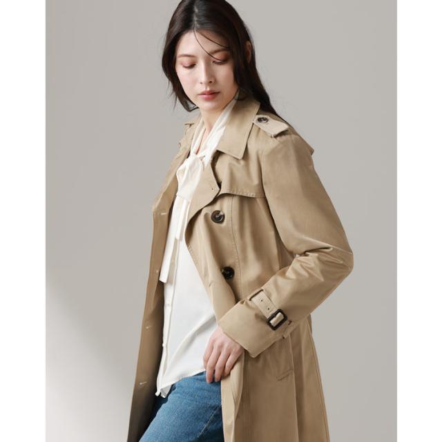 トレンチコート 定番 レディース 弱撥水 スプリングコート アウター